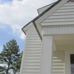 Zoomed-in view of newly installed siding on a house