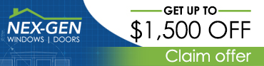 ad banner for Nex-Gen Windows | Doors