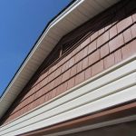 Close-up of new siding on the exterior of a home