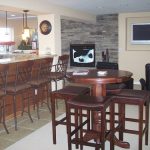 Kitchen with wooden round dining table and wooden chair