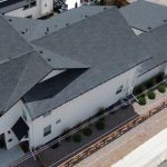 aerial view of installed roofing