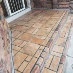 patio or entryway surfaced with stamped concrete
