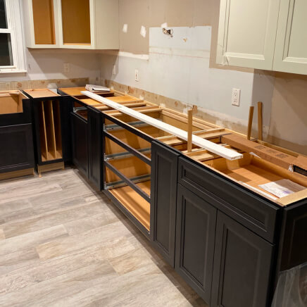Ongoing kitchen cabinets remodeling