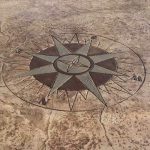 Compass Rose design integrated into a concrete surface