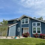New windows and siding on the front of a house