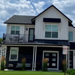 Front of a house with a fresh paint job