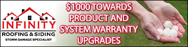Ad Banner for Infinity Roofing & Siding Storm Damage Specialist