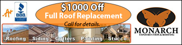 ad banner for Monarch Construction & Roofing