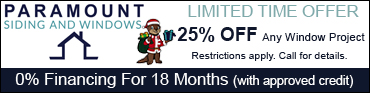 ad banner for Paramount Siding and Windows