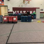 All Pro Restoration equipment inside a school gymnasium