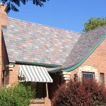A house with a multi-color Vermont slate roof