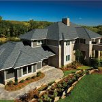 A large house with gray roof