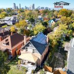 aerial view of an ongoing roof installation