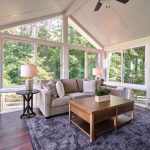 sunroom With Sofa and Wooden Center Table