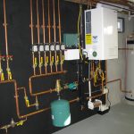 central heating system with a gas condensing boiler