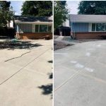 before and after comparison of concrete driveway repair